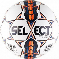 Футбольный мяч "SELECT BRILLANT SUPER FIFA" белый-оранжевый-синий